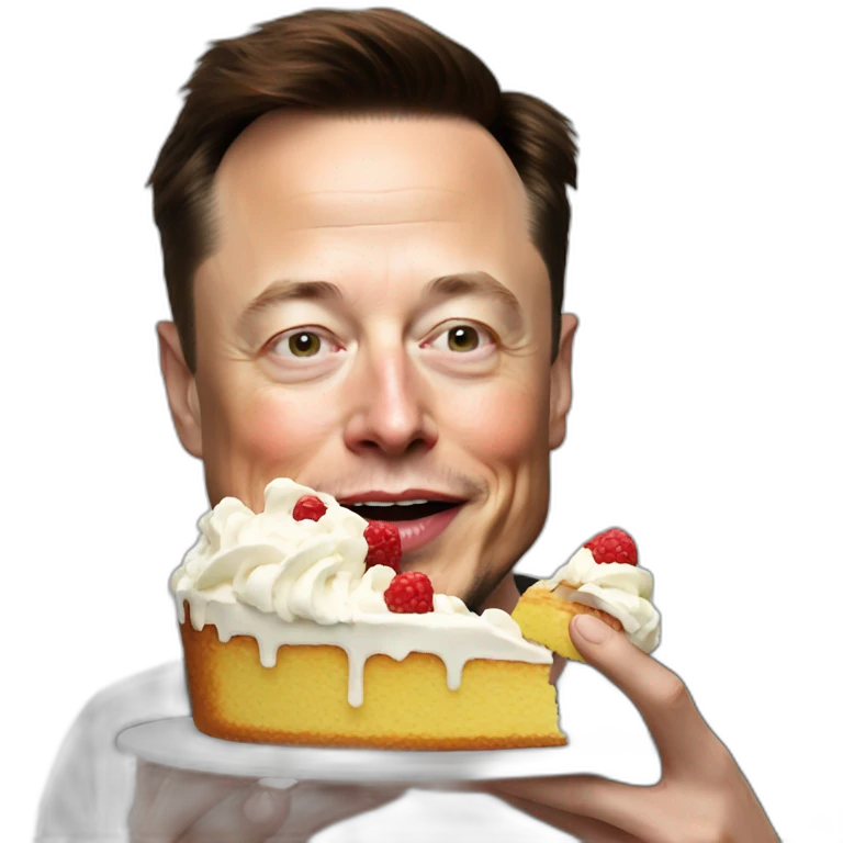 Elon musk eating cake emoji