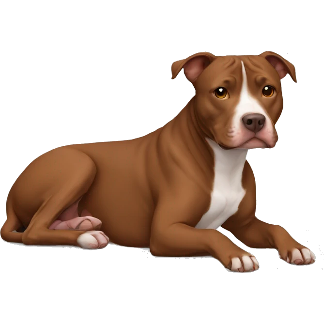 Brown Pitbull laying emoji