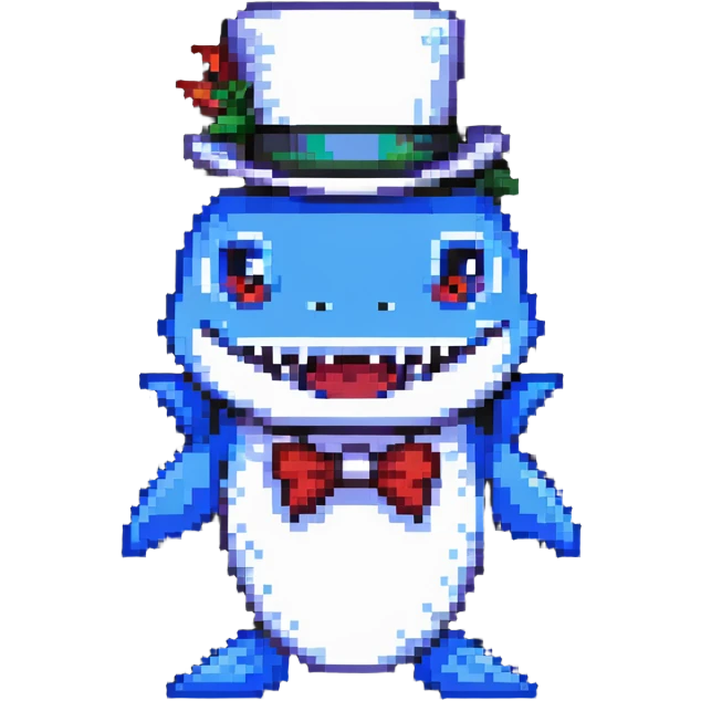 shark wearing a top hat emoji