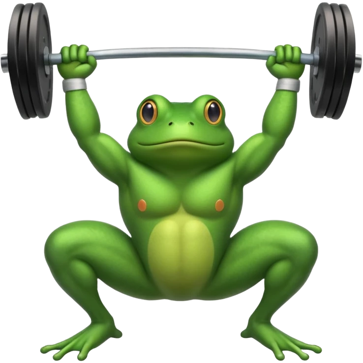 weightlifting frog emoji