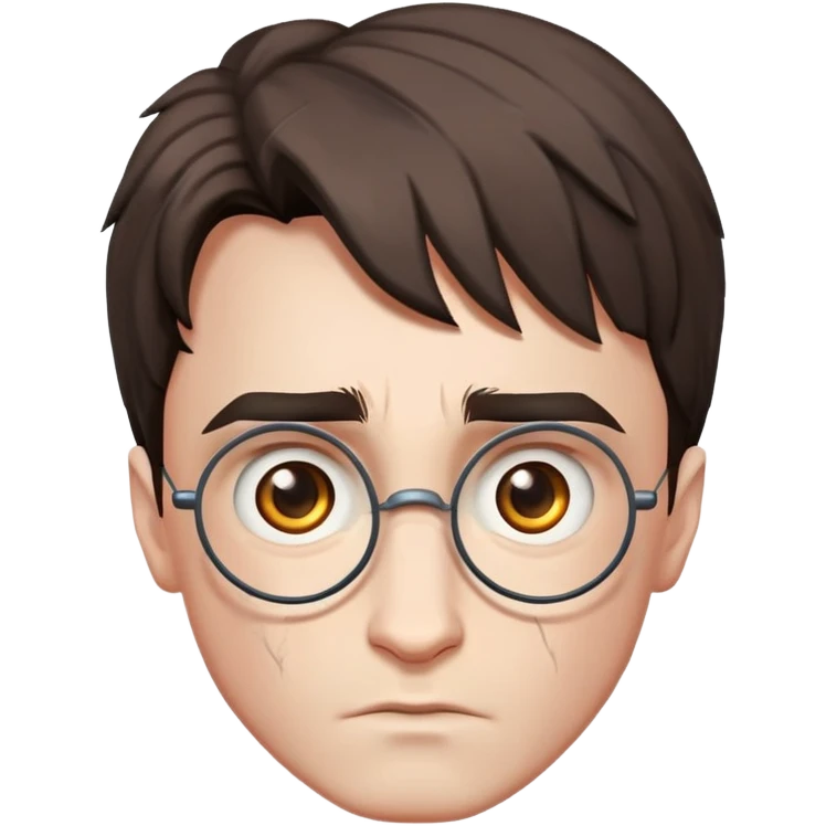 Harry Potter with a lightning scar in the middle of the forehead emoji