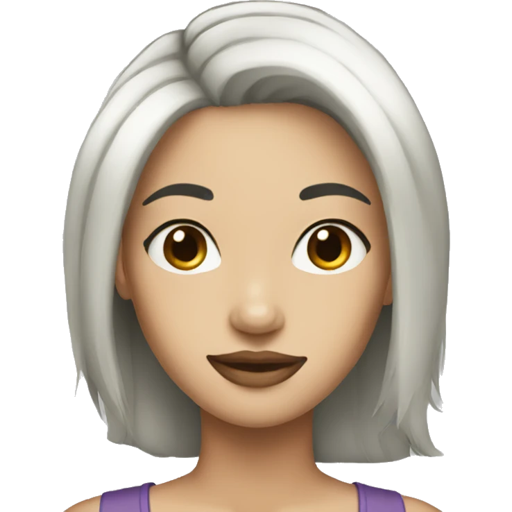 woman white skin black hair emoji