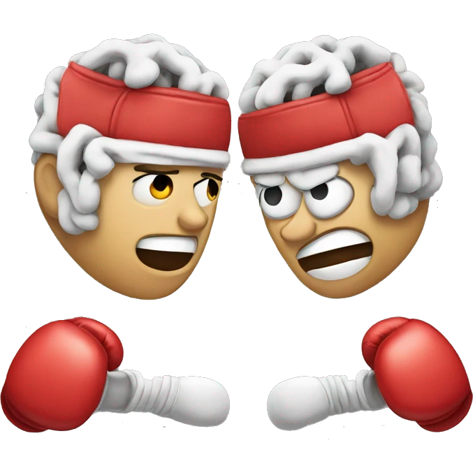 Brain and boxing emoji