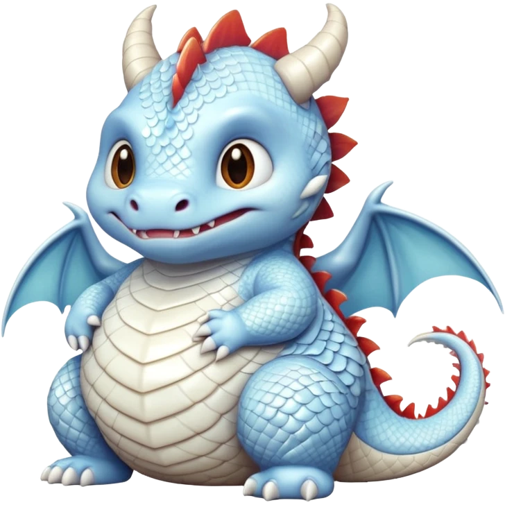 fat baby white dragon emoji