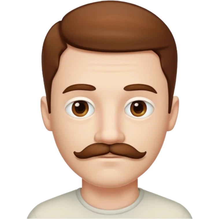 Pale Man with BROWN short hair mustache and chin BEARD emoji