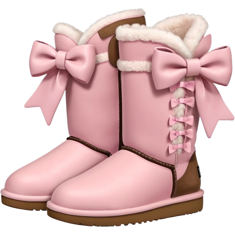 pastel pink uggs with bows on the back emoji