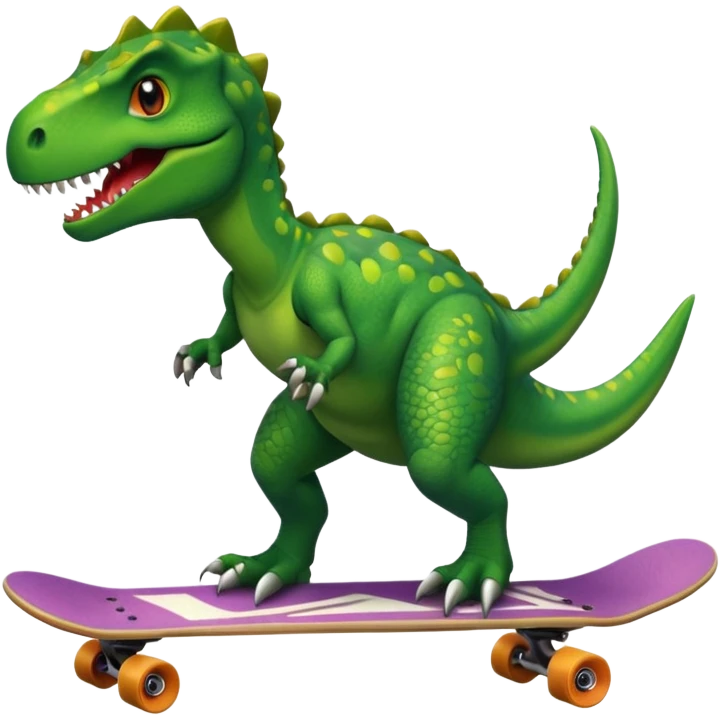 Dinosaur on a skateboard emoji