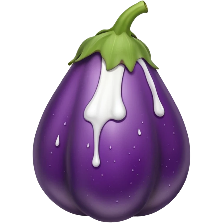 Long Eggplant dripping white liquid from the top emoji