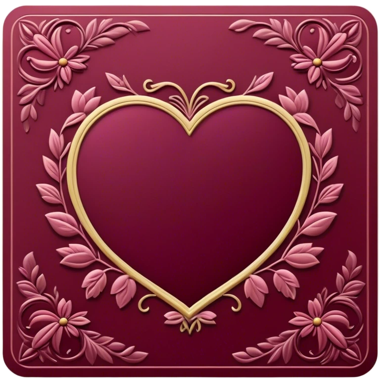 burgundy vintage valentine’s day card emoji