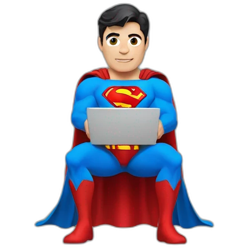 superman with laptop emoji