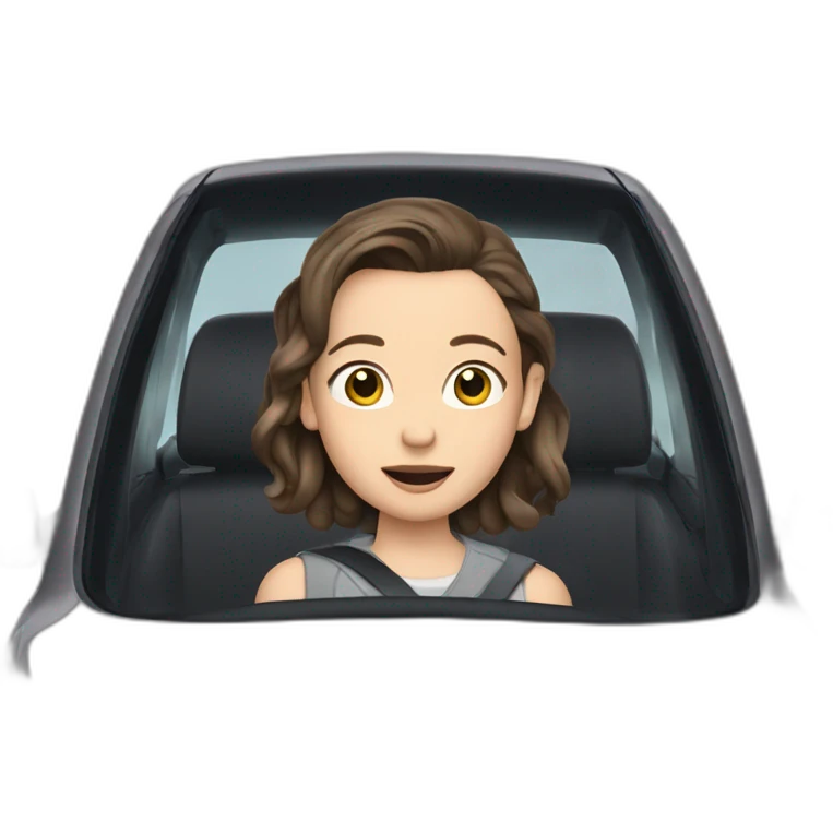 Millie bobby brown in a car emoji