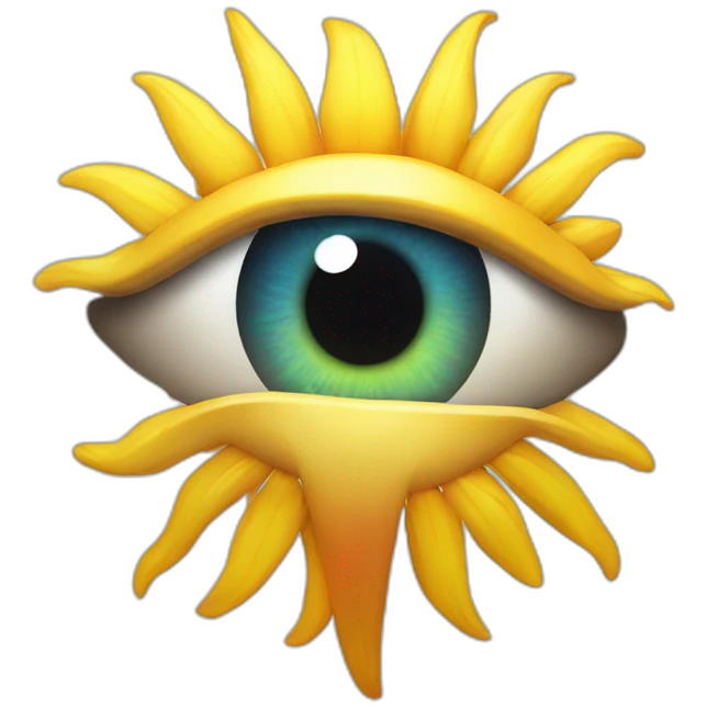 an eye with sun iris emoji
