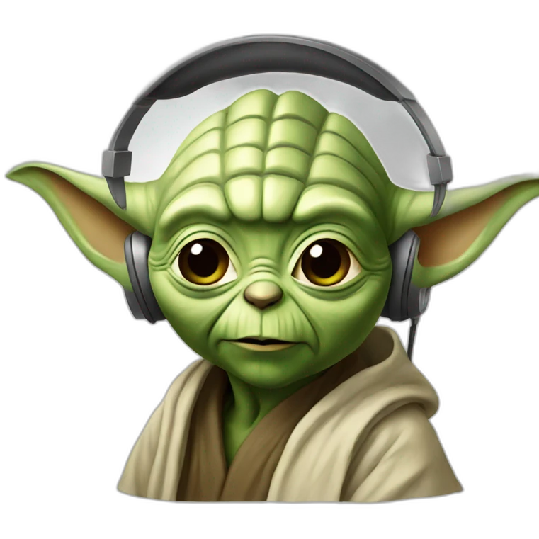 yoda with headset emoji