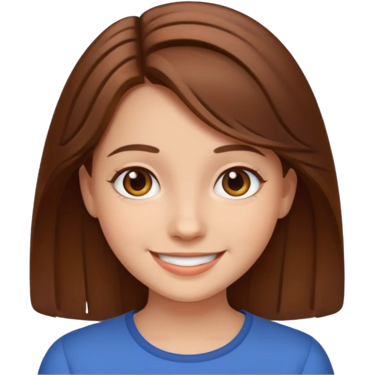 smiling girl with brown hair emoji