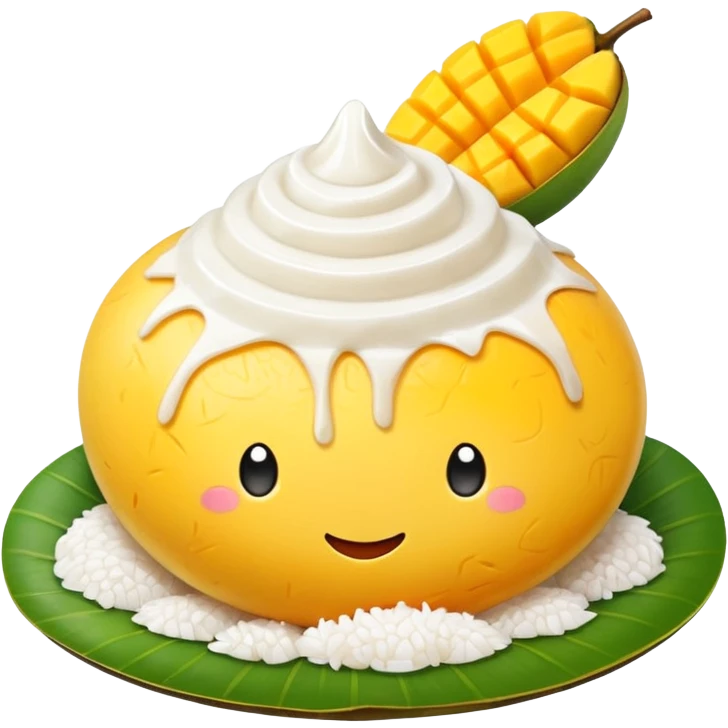 mango sticky rice, appetizing, cute, simple, no text emoji