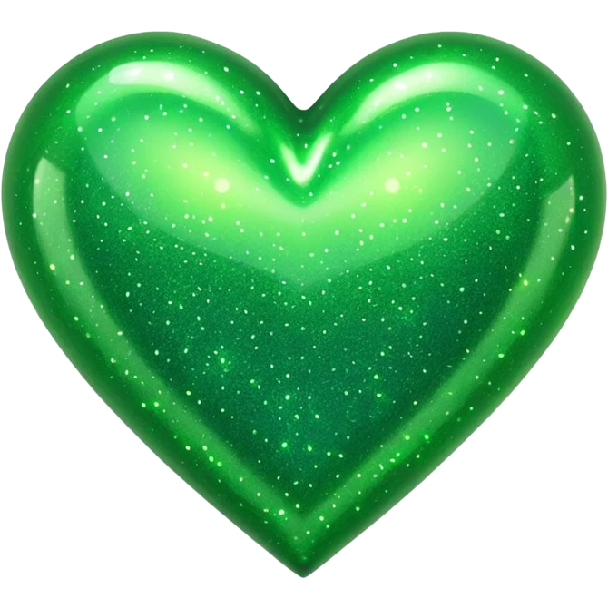 glitter heart with neon green sparkles emoji