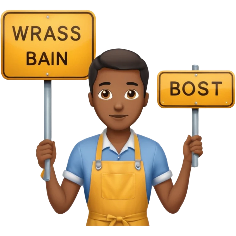 Street Sign Maker black man emoji