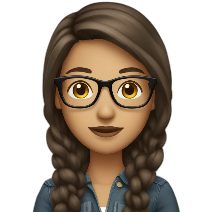 designer-in-glasses-with-long-brunette-hair emoji