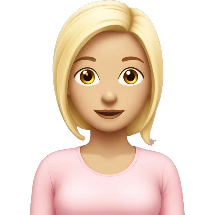 blonde yoga girl light pink clothes n emoji