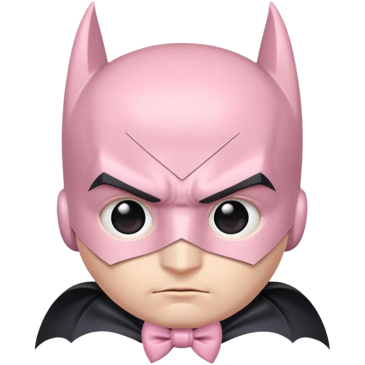 Light pink cute batman with a bow in his head emoji