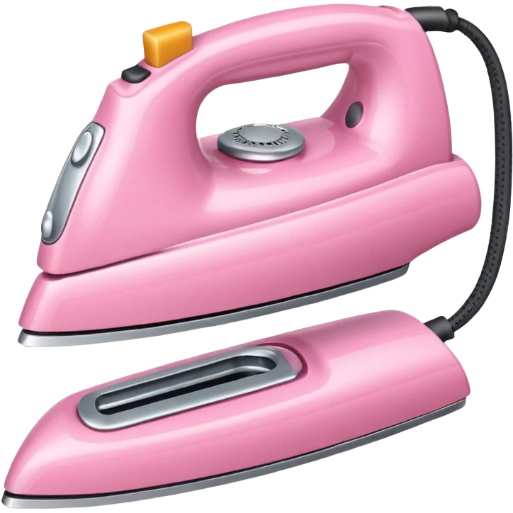 A baby pink hair iron in iOS emoji style, 3D icon, plastic texture, soft reflection, minimalist design. emoji