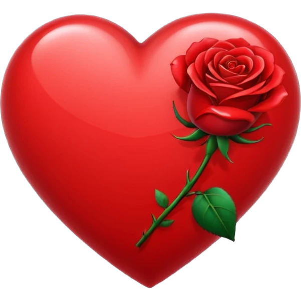 heart with a dark star and rose emoji