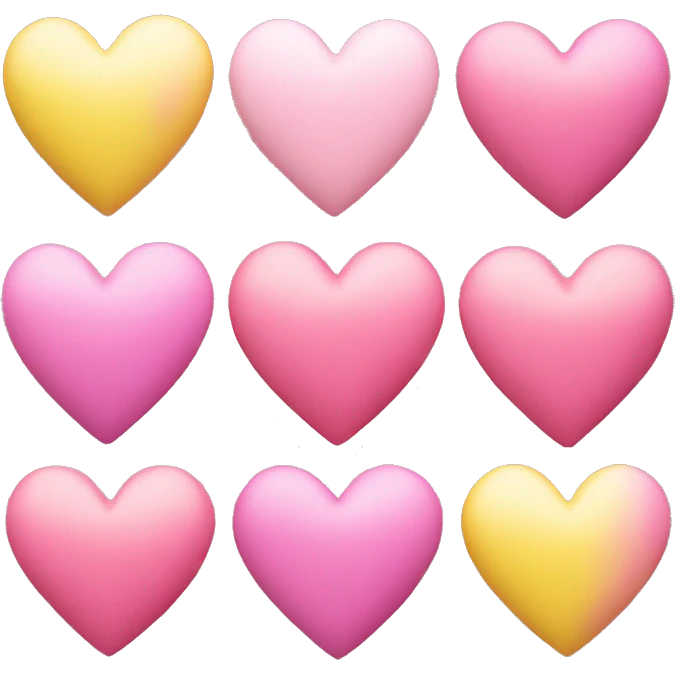 Pink and yellow love heart emoji