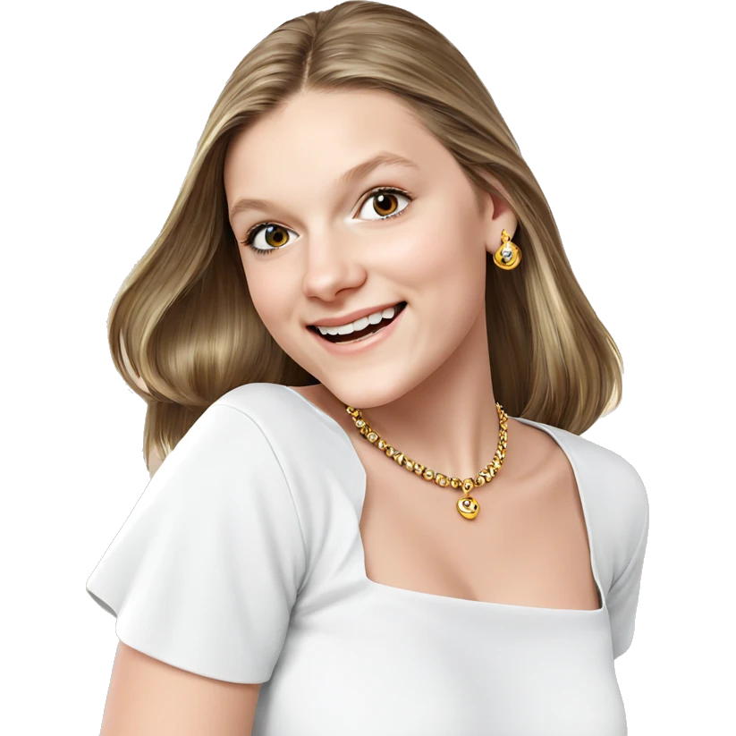 smiling girl with jewelry emoji