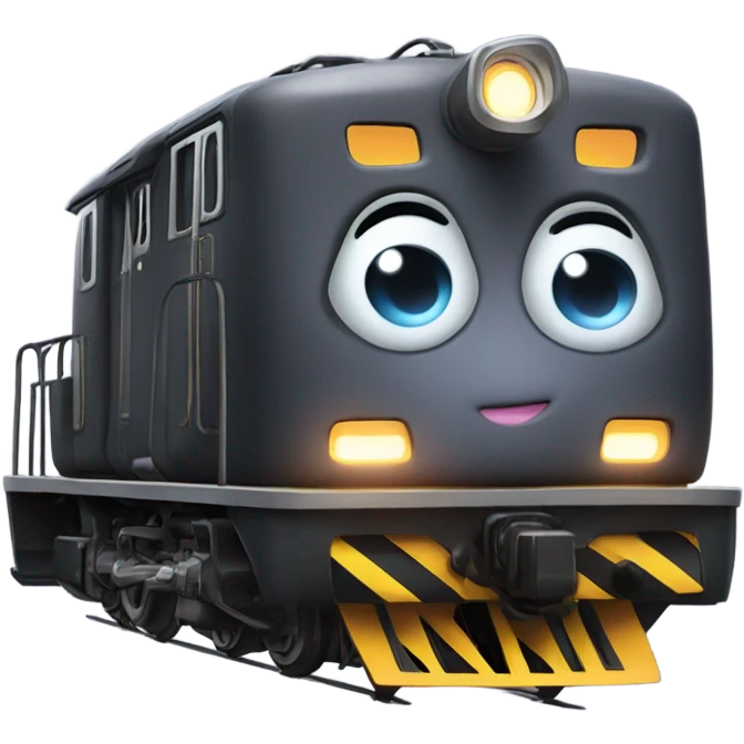 A electric locomotive (With little Kirby shiny eyes) emoji