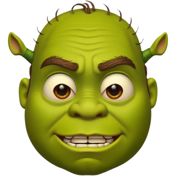 Create a Shrek emoji for a teams chat but make it more original style to the movie- make it as realistic as possible emoji