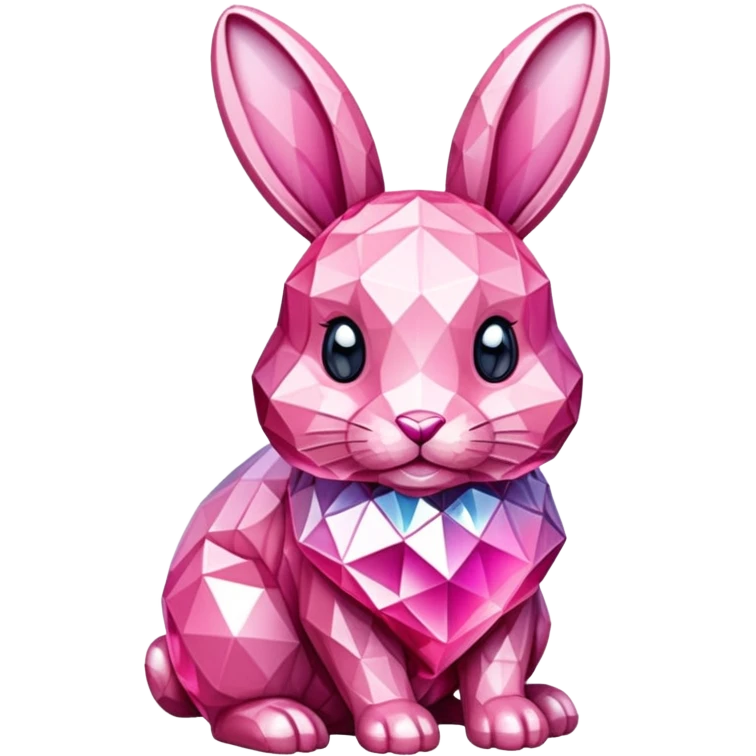 bunny made of crystals pink emoji