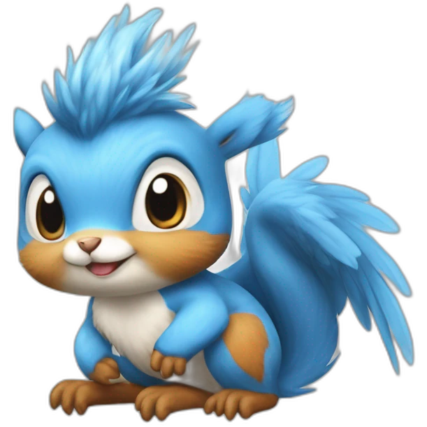 crazy funny stupid Articuno pokemon baby's realistic squirrel emoji