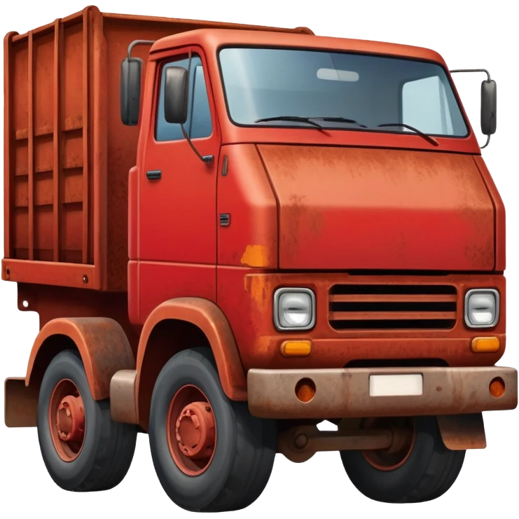 A red squatter truck  emoji