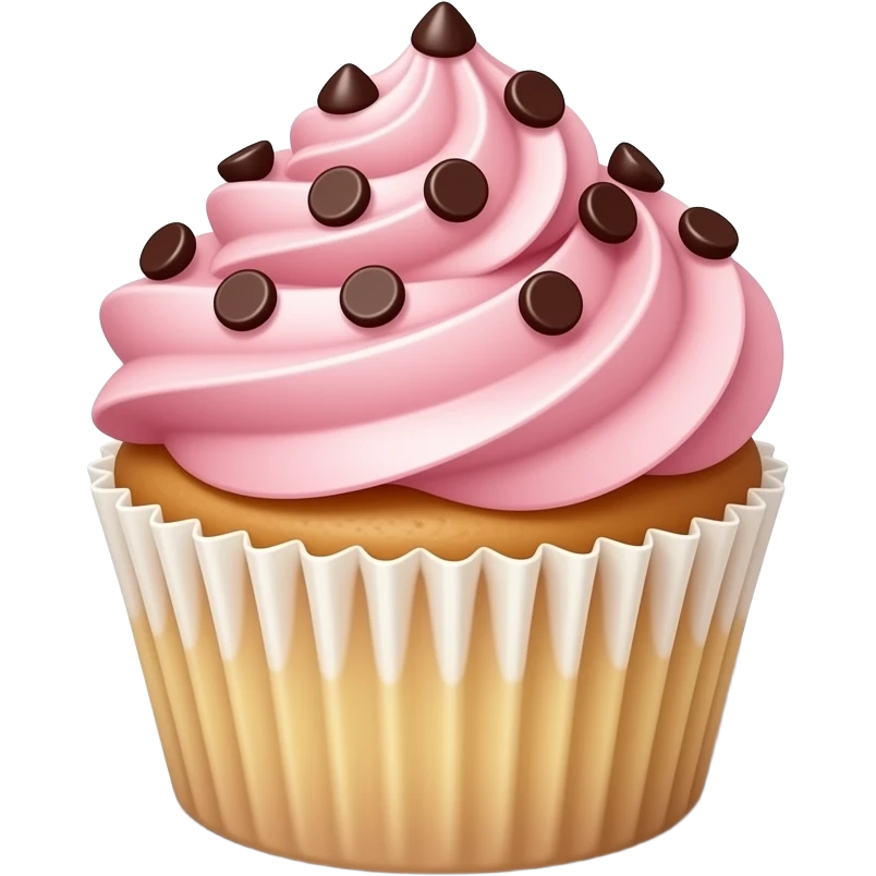 Cupcake with pink icing emoji
