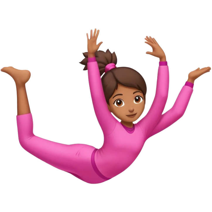pink brown girl doing a cartwheel  emoji
