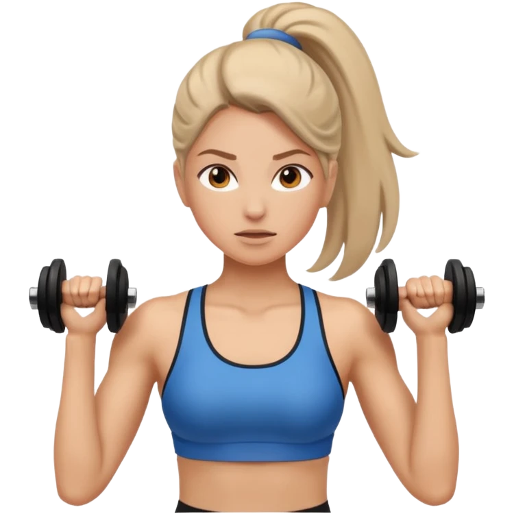 one women working out open hair emoji