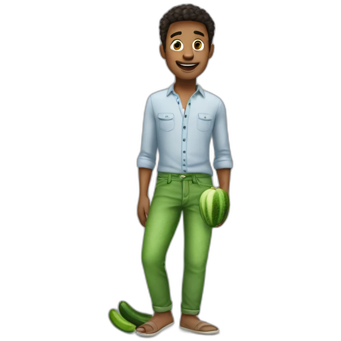 guy with cucumber in pants emoji