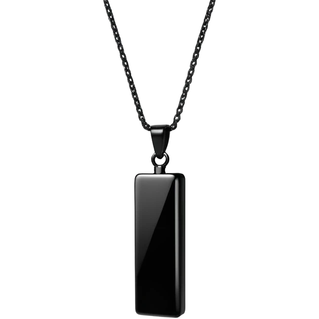 Long black vertical 3d rectangle necklace  emoji
