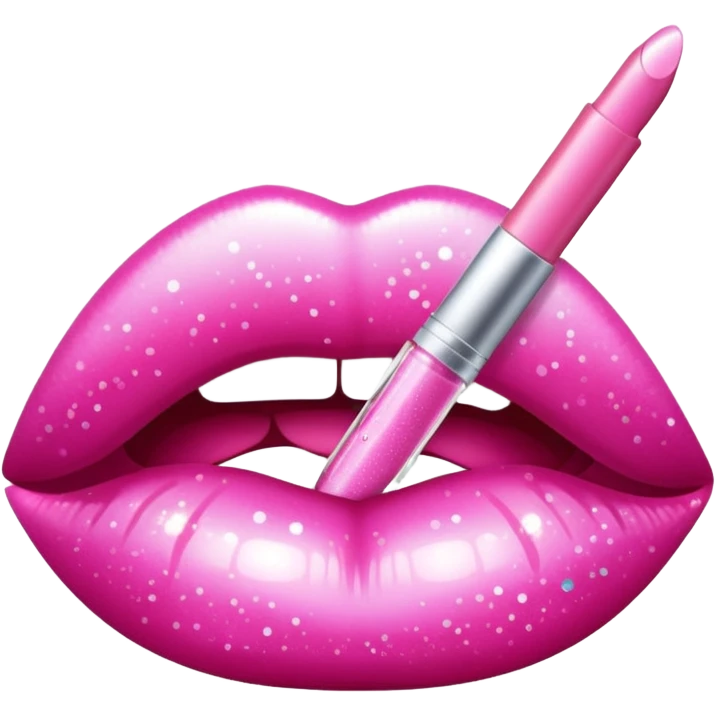 glitter pink gloss emoji