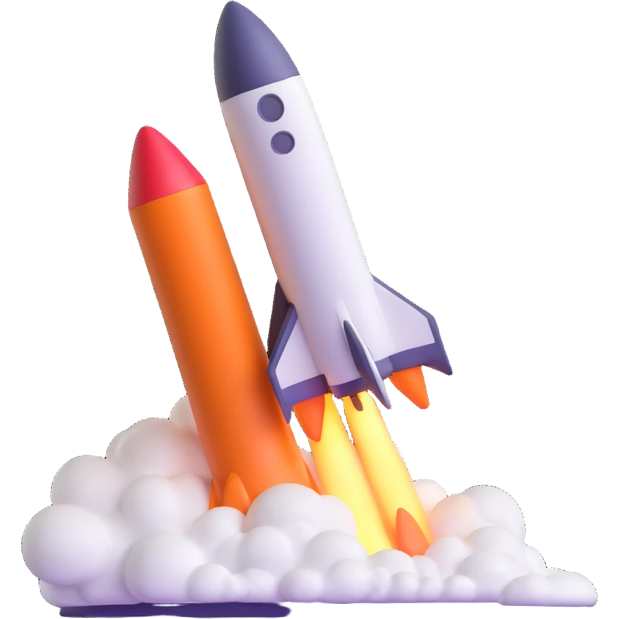 rocket ship blasting off emoji