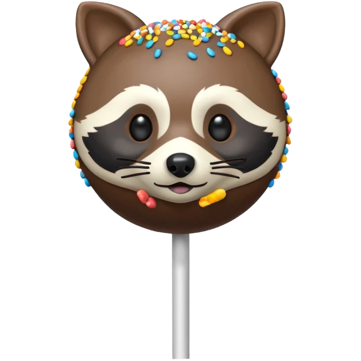 Raccoon cake pop emoji