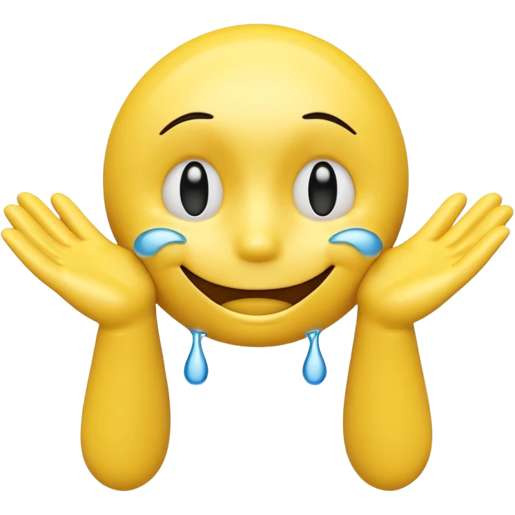 3D smiley face looking distraught with tears and open floating hands emoji