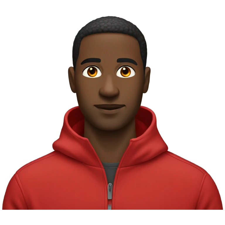 Black man in a red tech fleece emoji