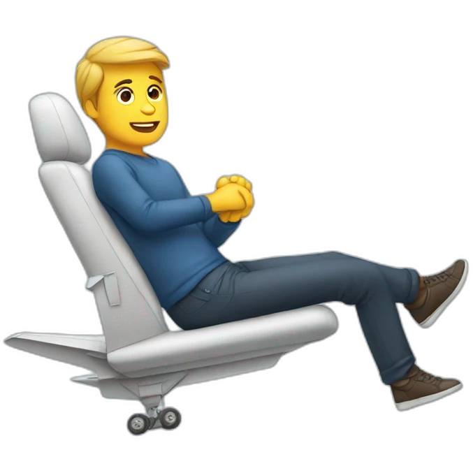Man sitting on aircraft emoji