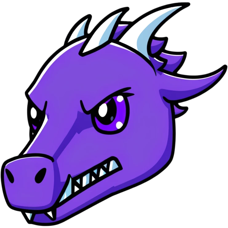 Minecraft black dragon head with purple eyes emoji