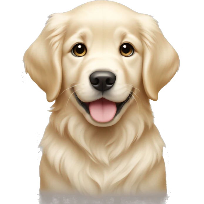 English cream golden retriever puppy emoji
