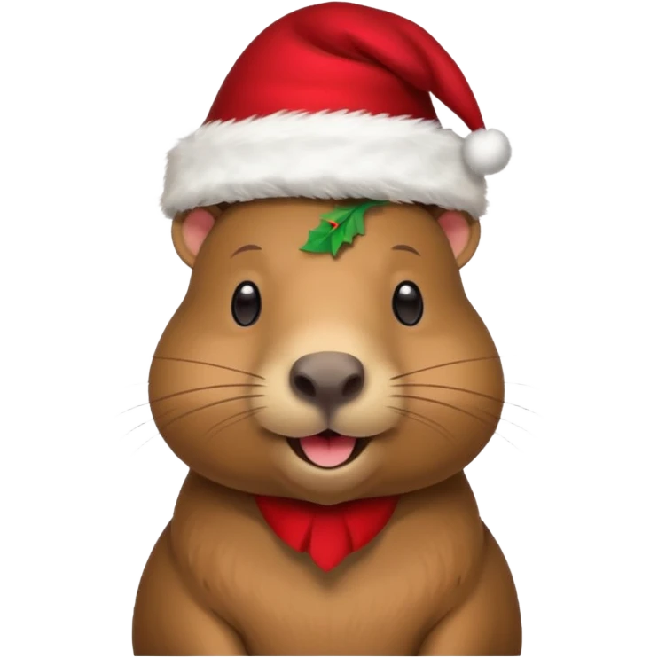 Capibara con sombrero de Navidad  emoji