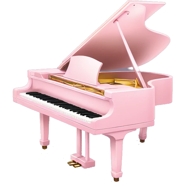 Pastel Pink Piano "A pastel pink grand piano with glowing keys, shimmering musical notes floating in the air, and a magical, dreamy vibe." emoji