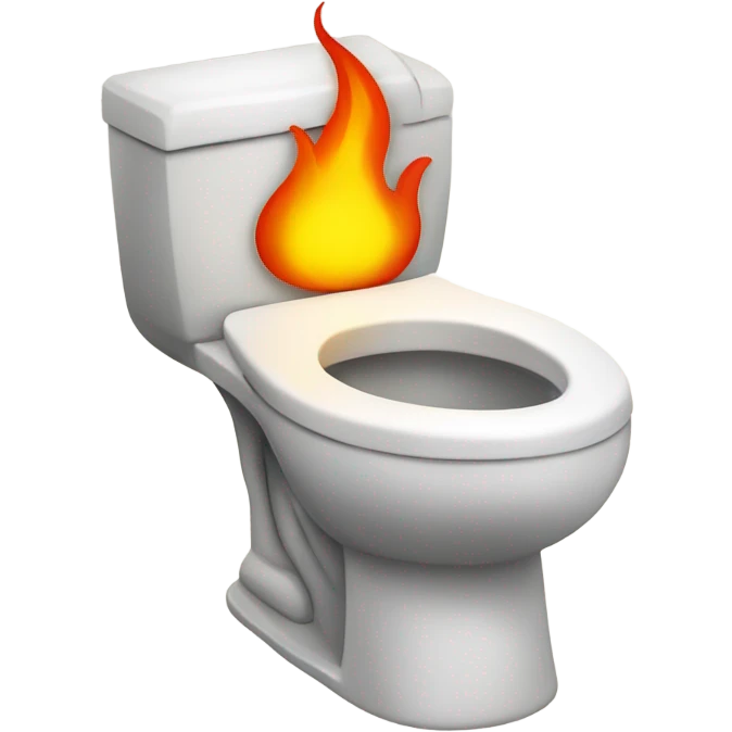 Toilet with fire emoji