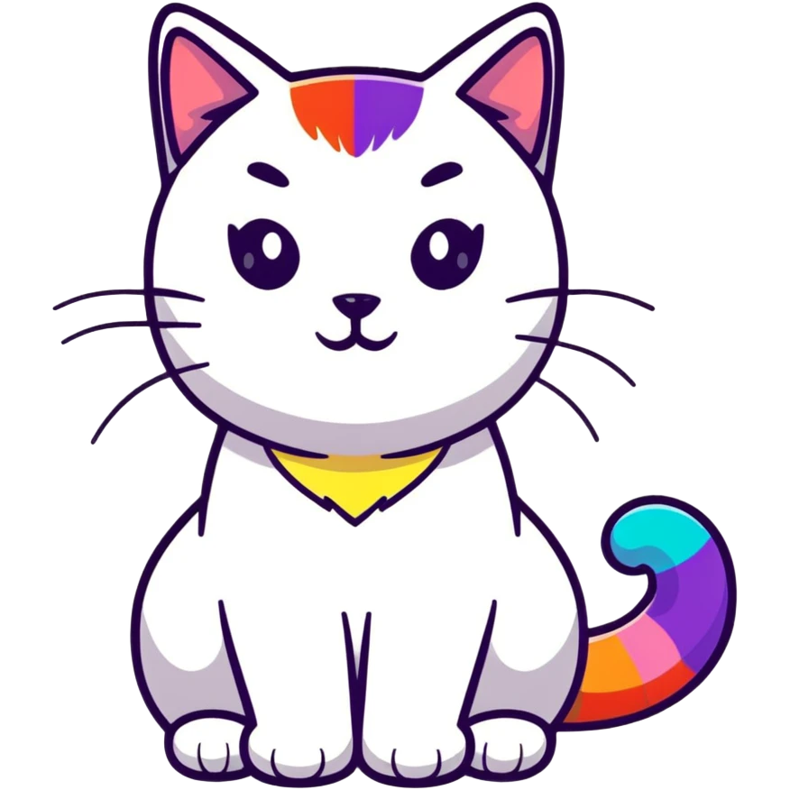 a cat with rainbow colors pride theme emoji